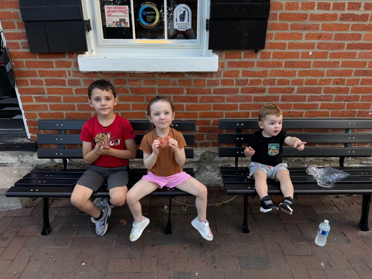 The Anderson kids on Main Street